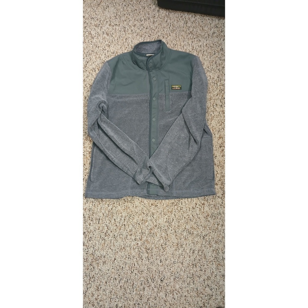 LL Bean Jacket Men's size Large sherpa fleece hybrid snap sweater pile workwear - Picture 5 of 9